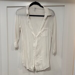 Splendid 3/4 Sleeve Women's White Blouse, Size S